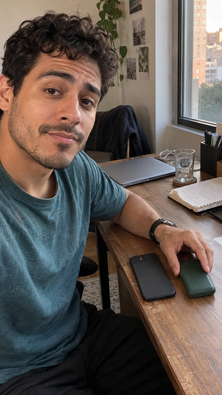 Desk-side power bank chat template preview