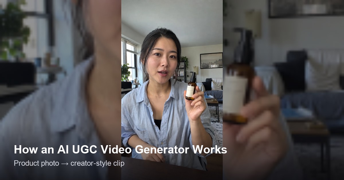 banner image of article How an AI UGC Video Generator Works: From Product Photo to Creator-Style Clip