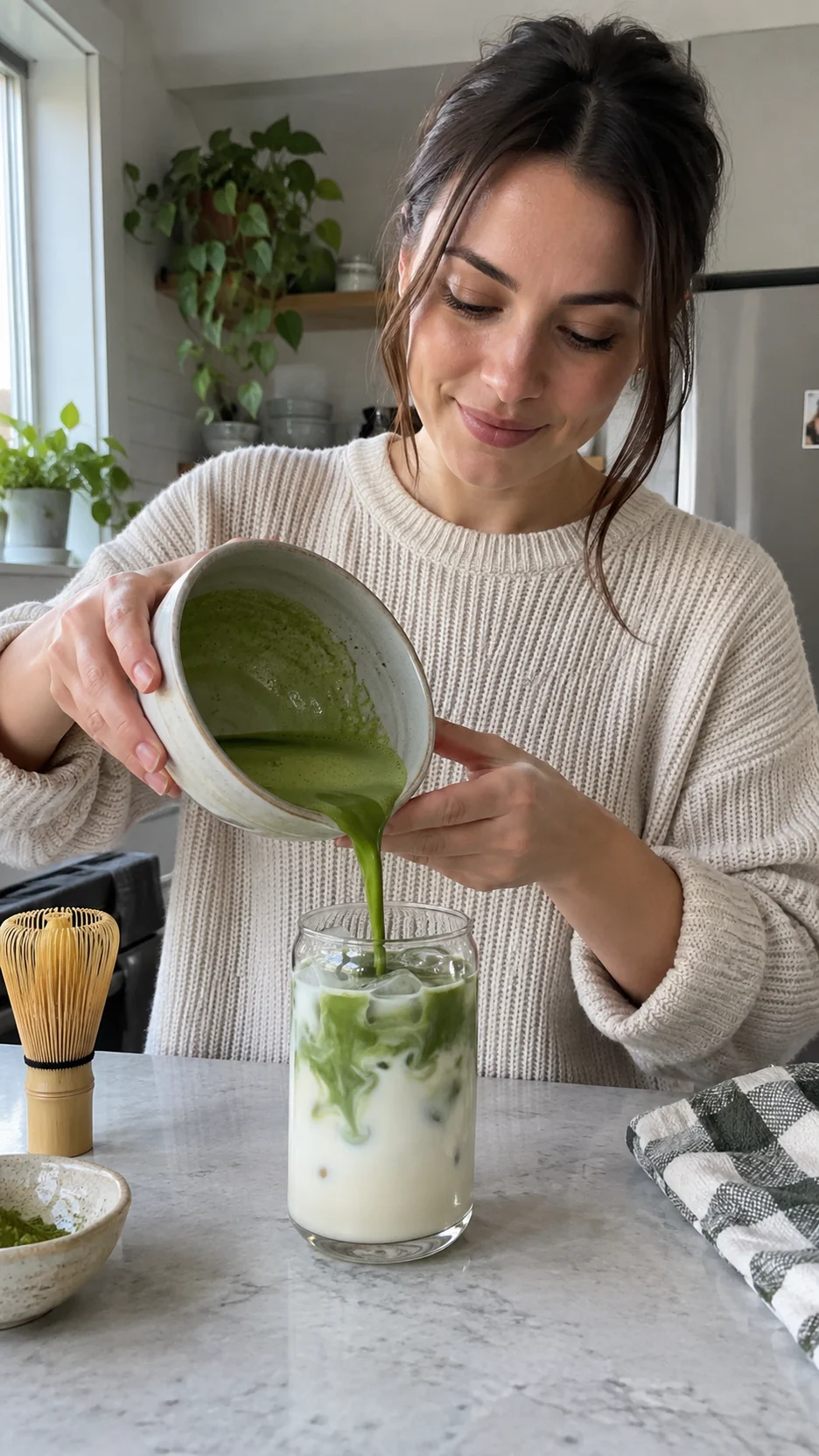 Iced matcha pour template preview