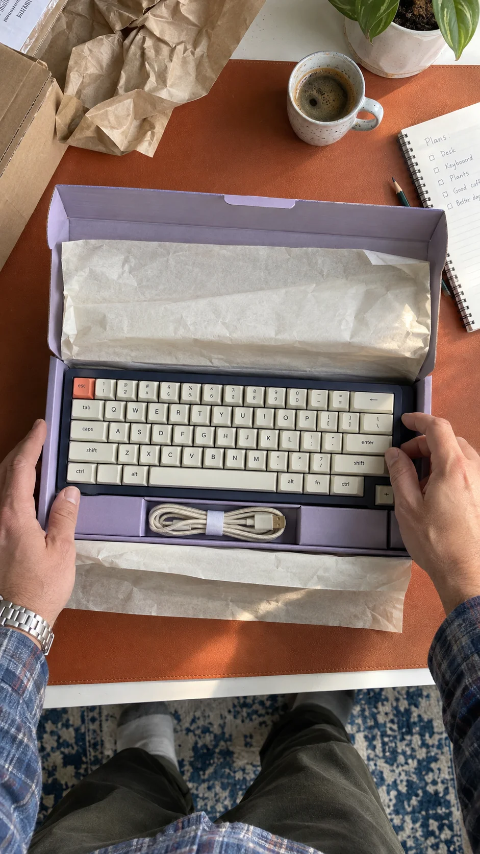 Overhead keyboard unboxing template preview
