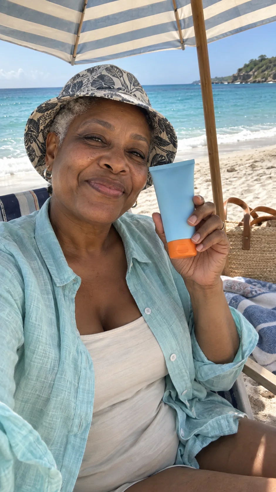 Beach shade sunscreen template preview