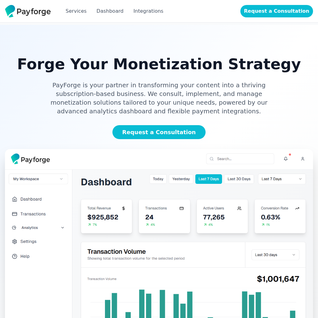 PayForge - Forge Your Monetization Strategy