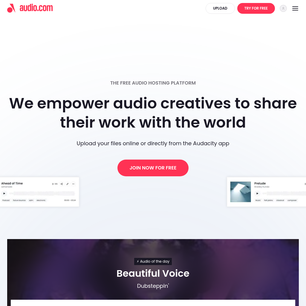 a better way to upload and share audio online
