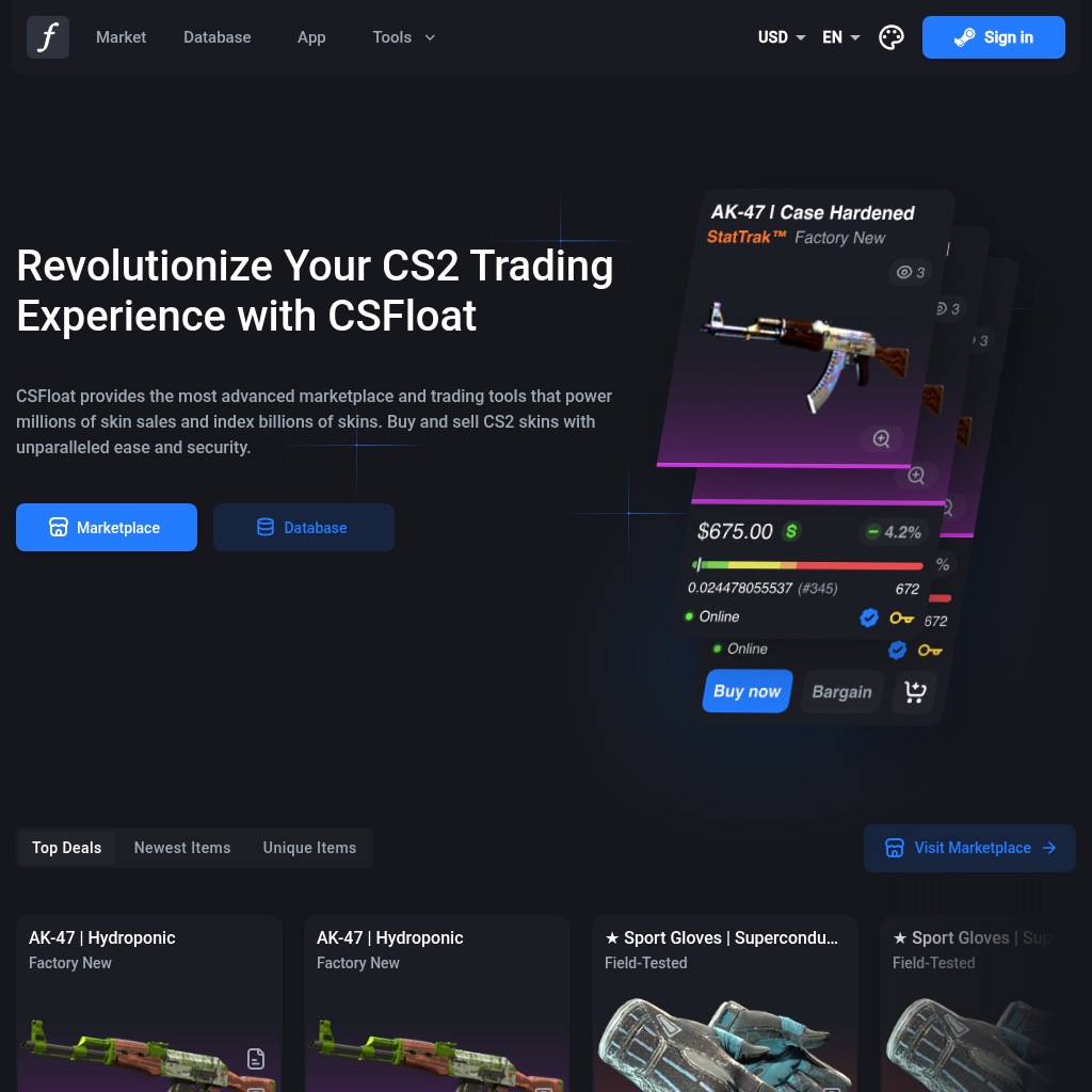 CSFloat - Buy & Sell CS2 Skins on the Most Advanced Marketplace