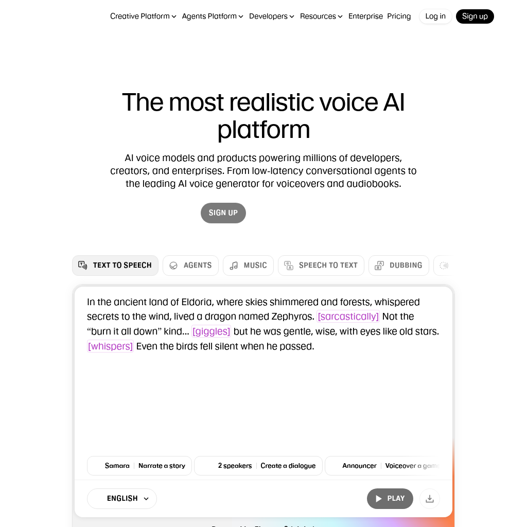 Free Text to Speech & AI Voice Generator | ElevenLabs