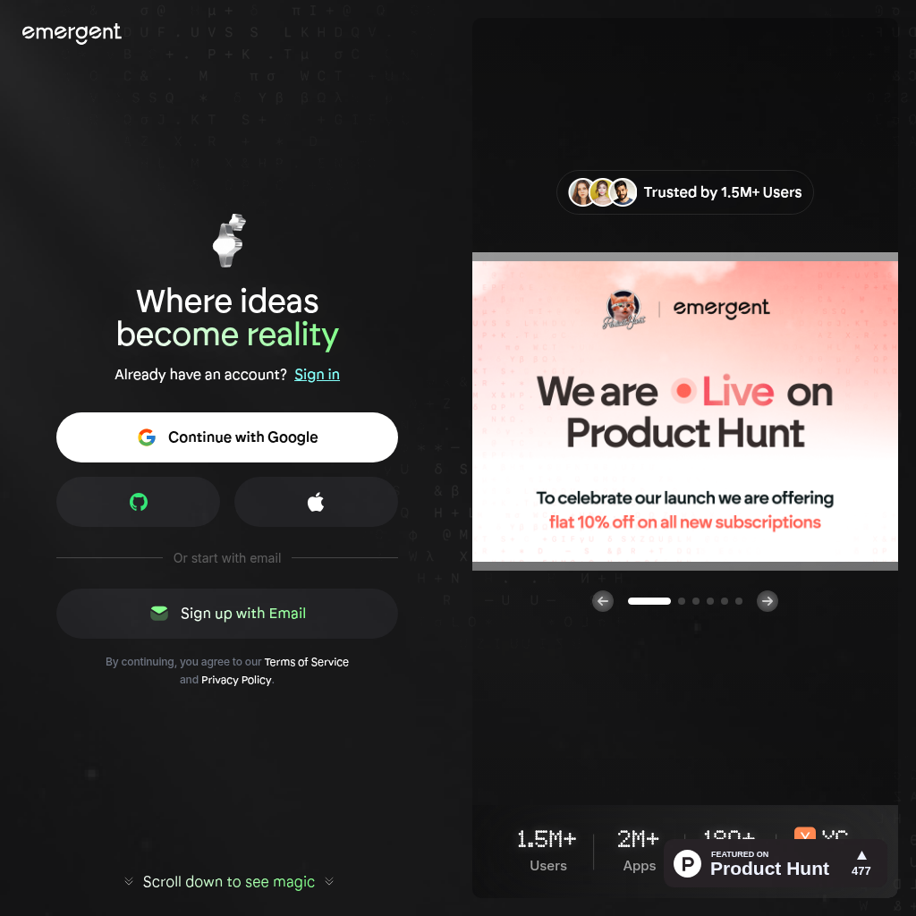 Emergent - AI-Powered App Development | No Code Required
