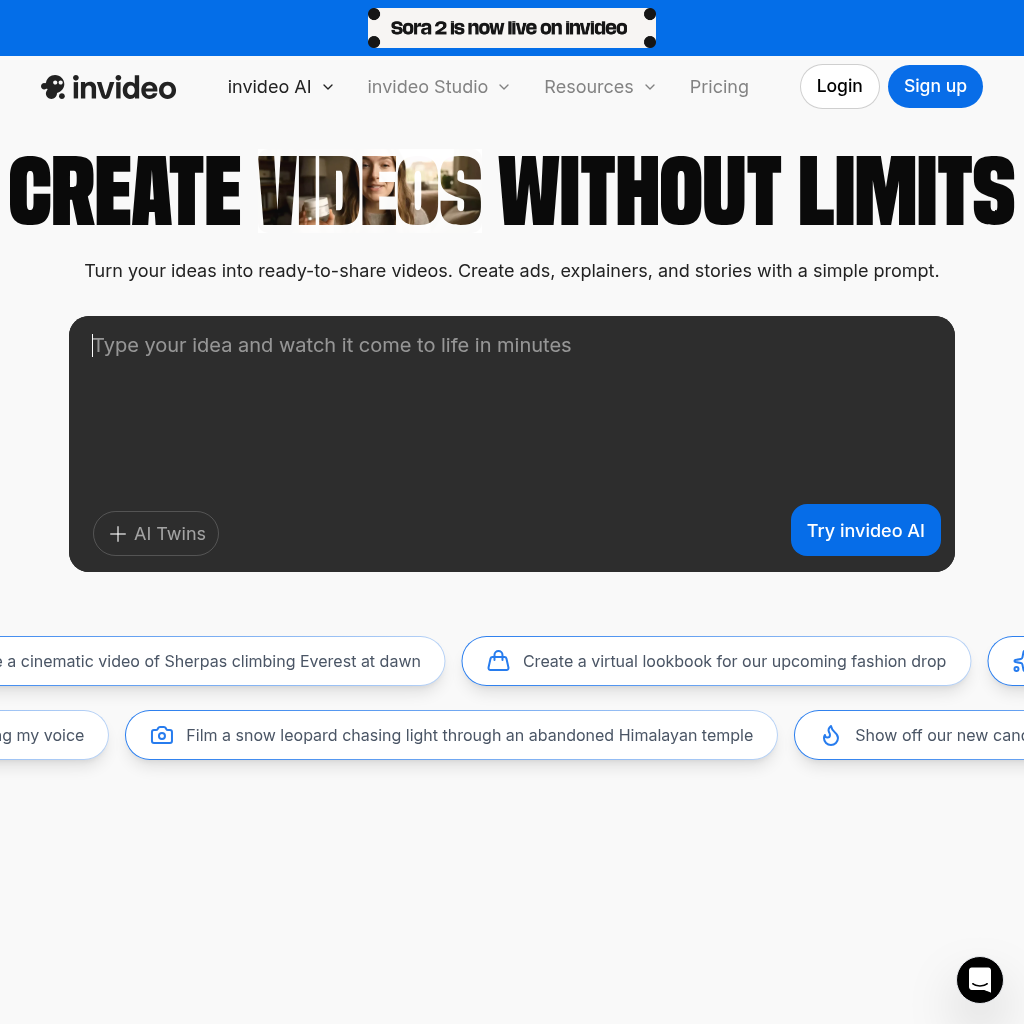 Invideo AI - Create videos without limits