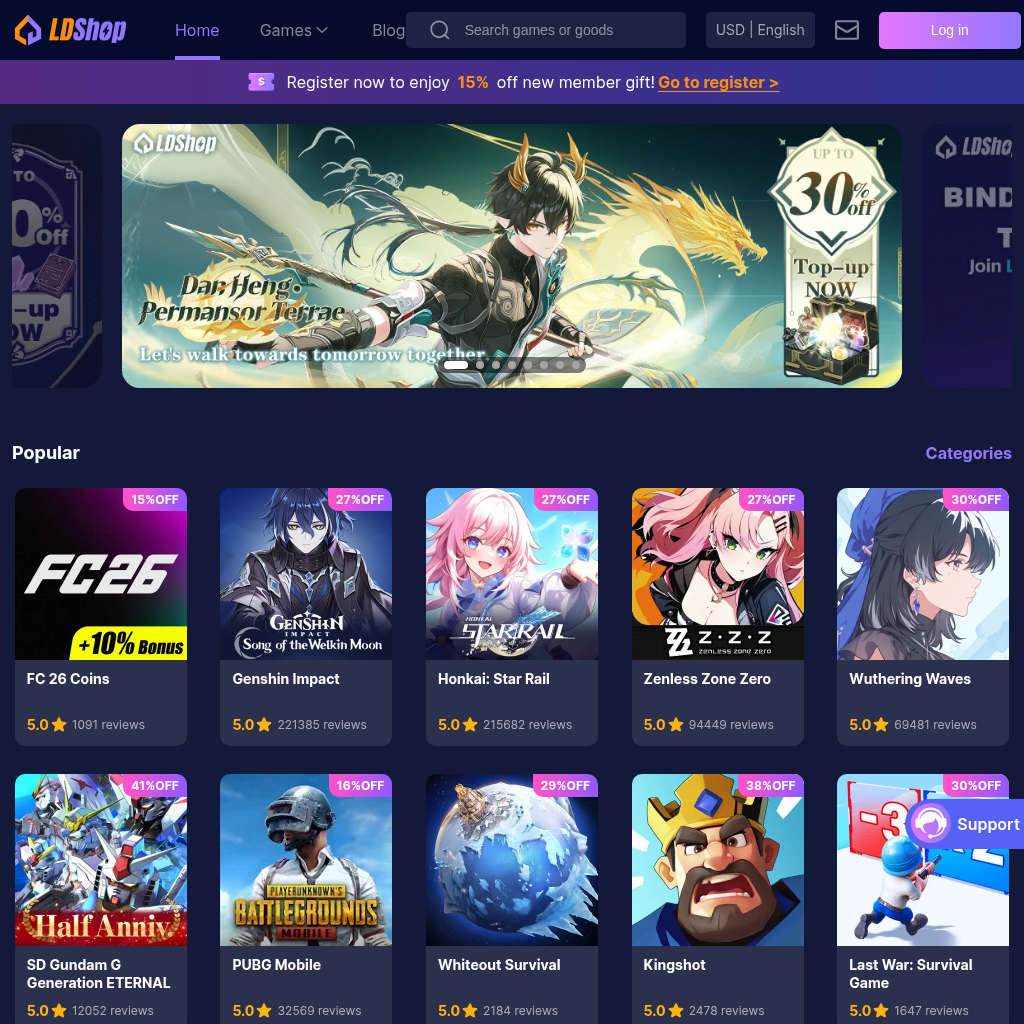 Game Top-up, Genshin up to 35% OFF