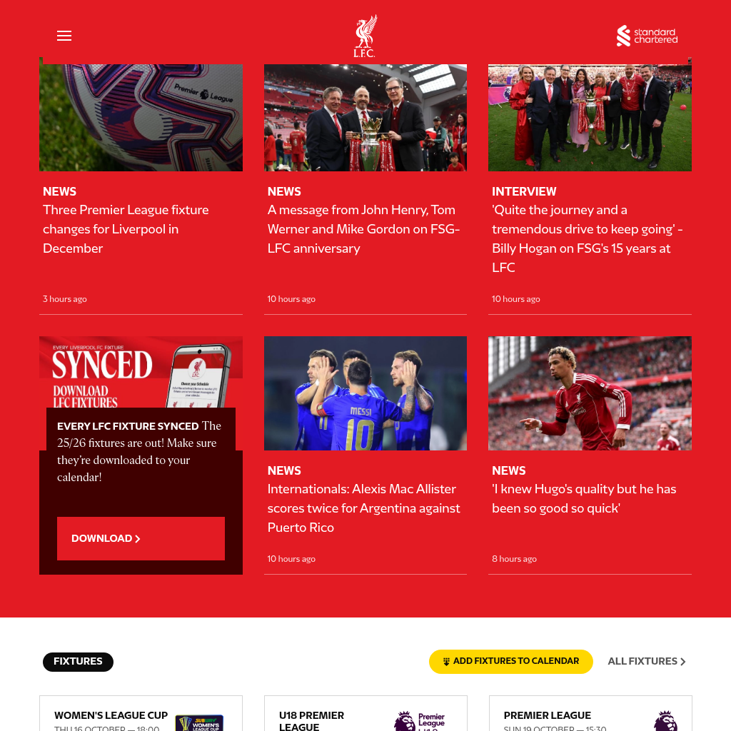Liverpool FC — Homepage