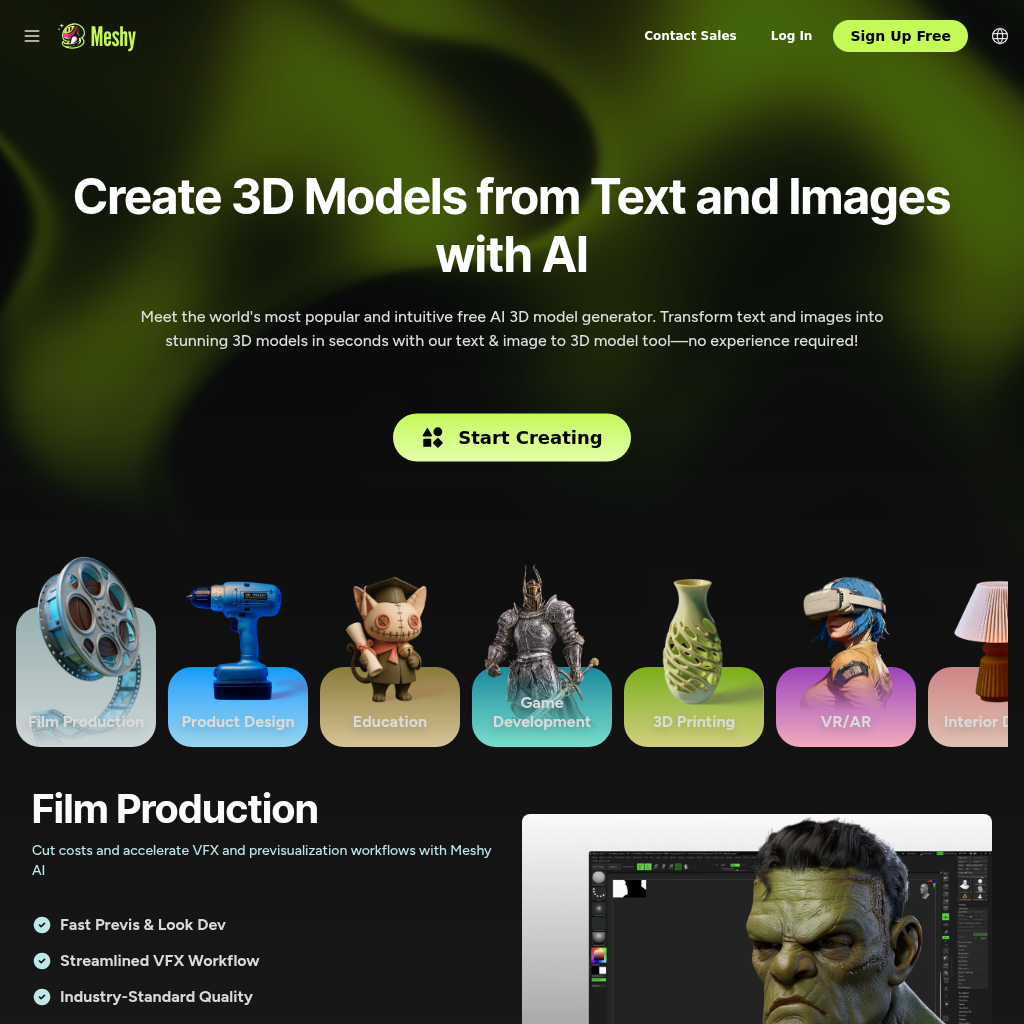 Meshy AI - Create 3D Models from Text and Images with AI