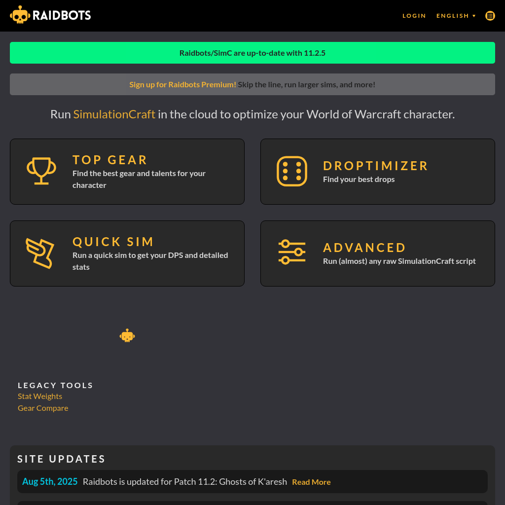 Raidbots - Optimize Your WoW Characters