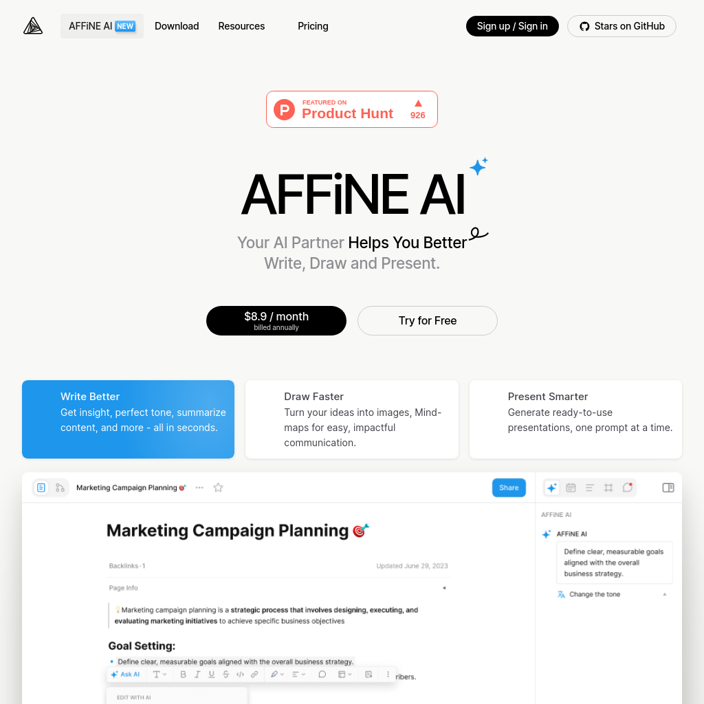 AI | AFFiNE - All In One KnowledgeOS