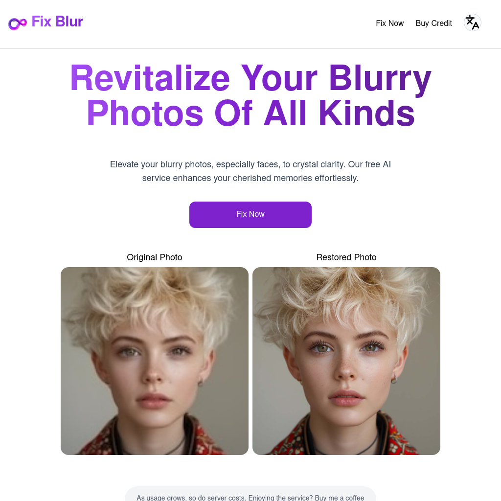 Fix Blur: AI Sharpen Face & Restore Blurry Photo in 10 Secs