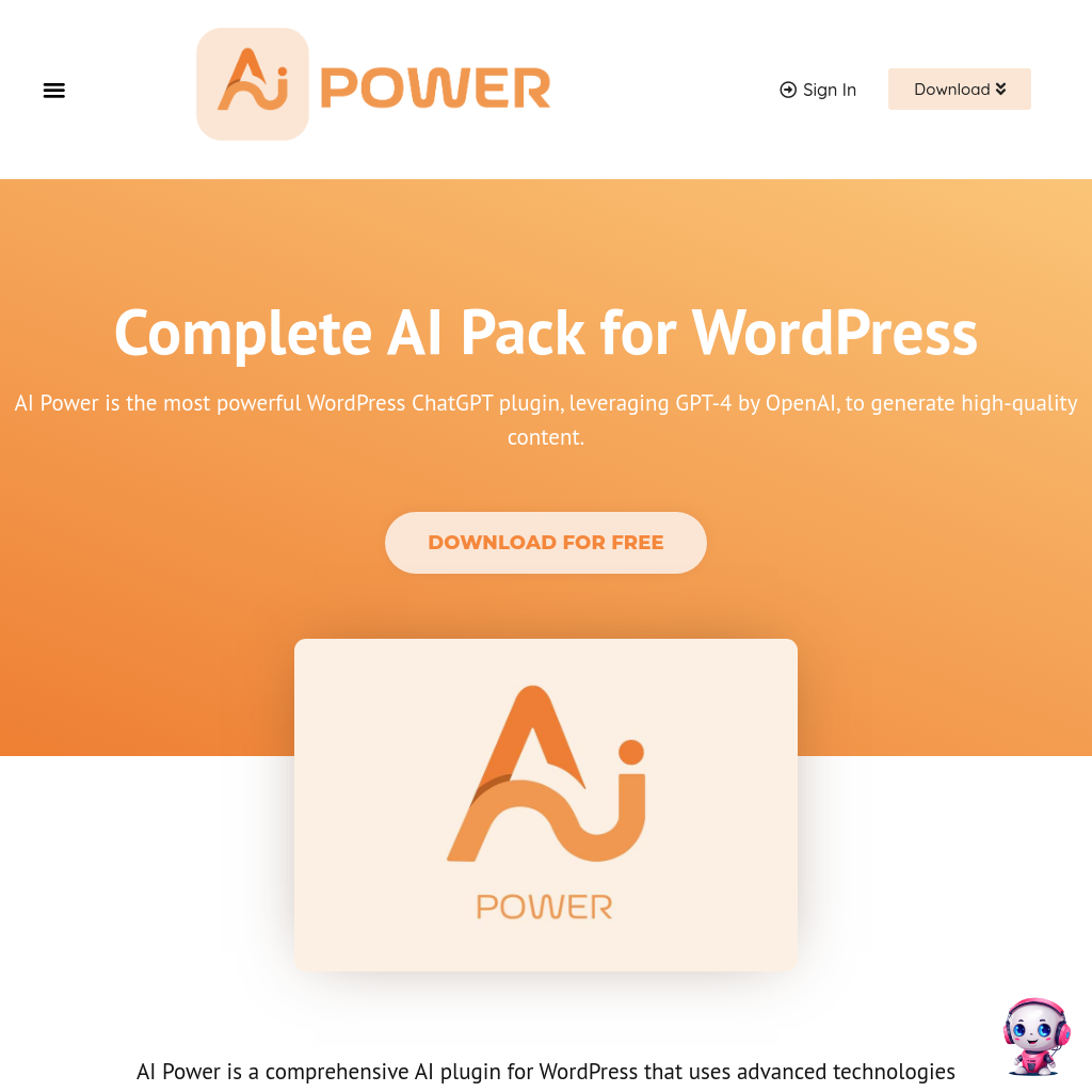 Complete AI Pack - AI Power - Complete AI Pack for WordPress