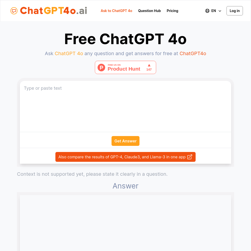 ChatGPT4o.ai: Free ChatGPT 4o, Unlimited Chat With ChatGPT4o