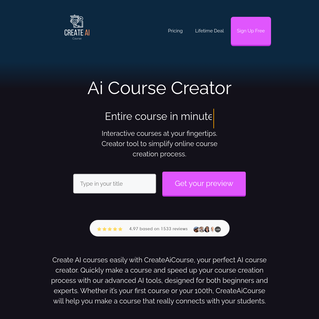 Ai Course Creator | Online Course Generator