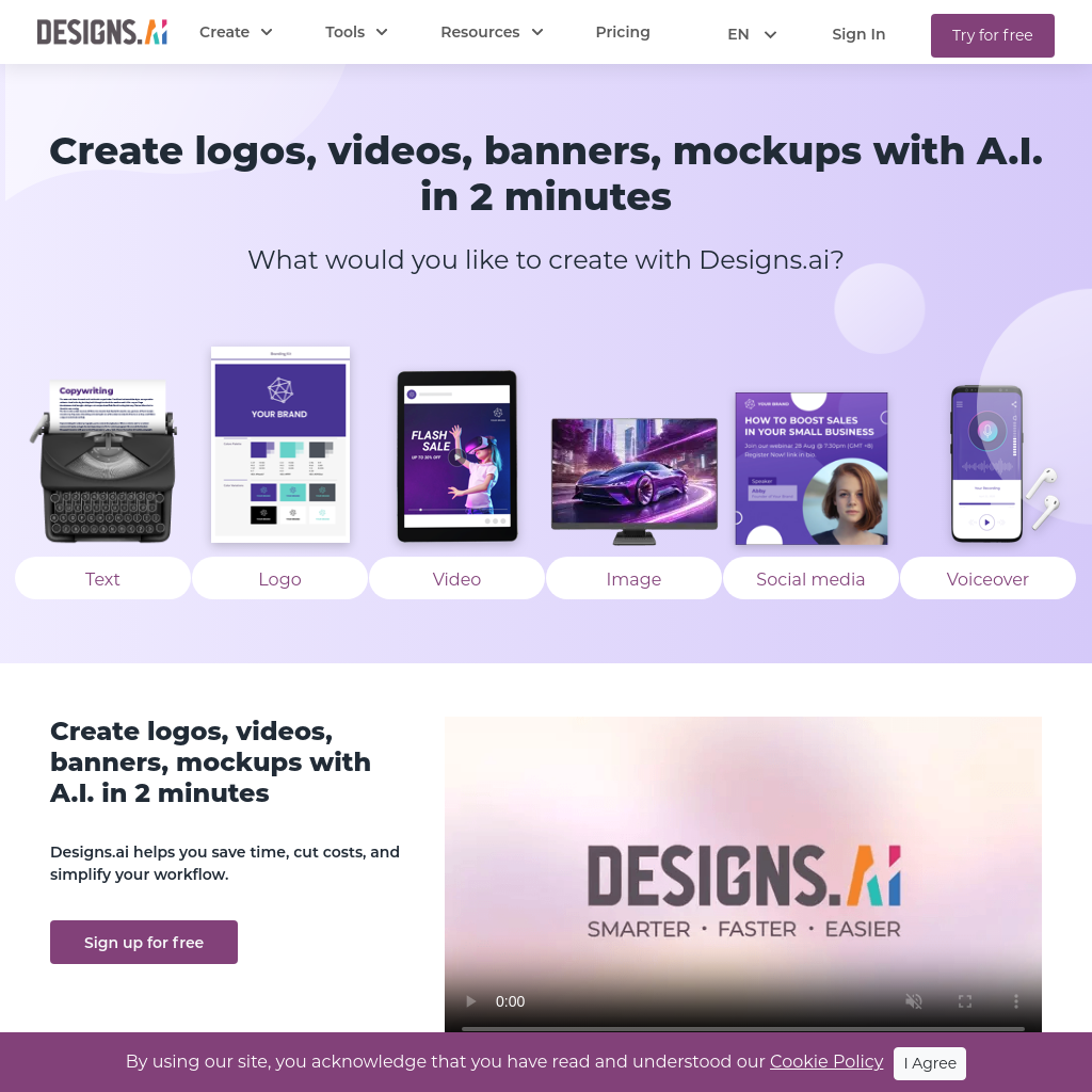 Designs.ai - Creative work done effortlessly