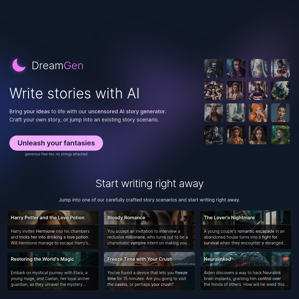 AI Story Generator | Uncensored | DreamGen