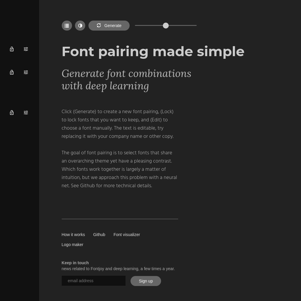 Fontjoy - Generate font pairings in one click