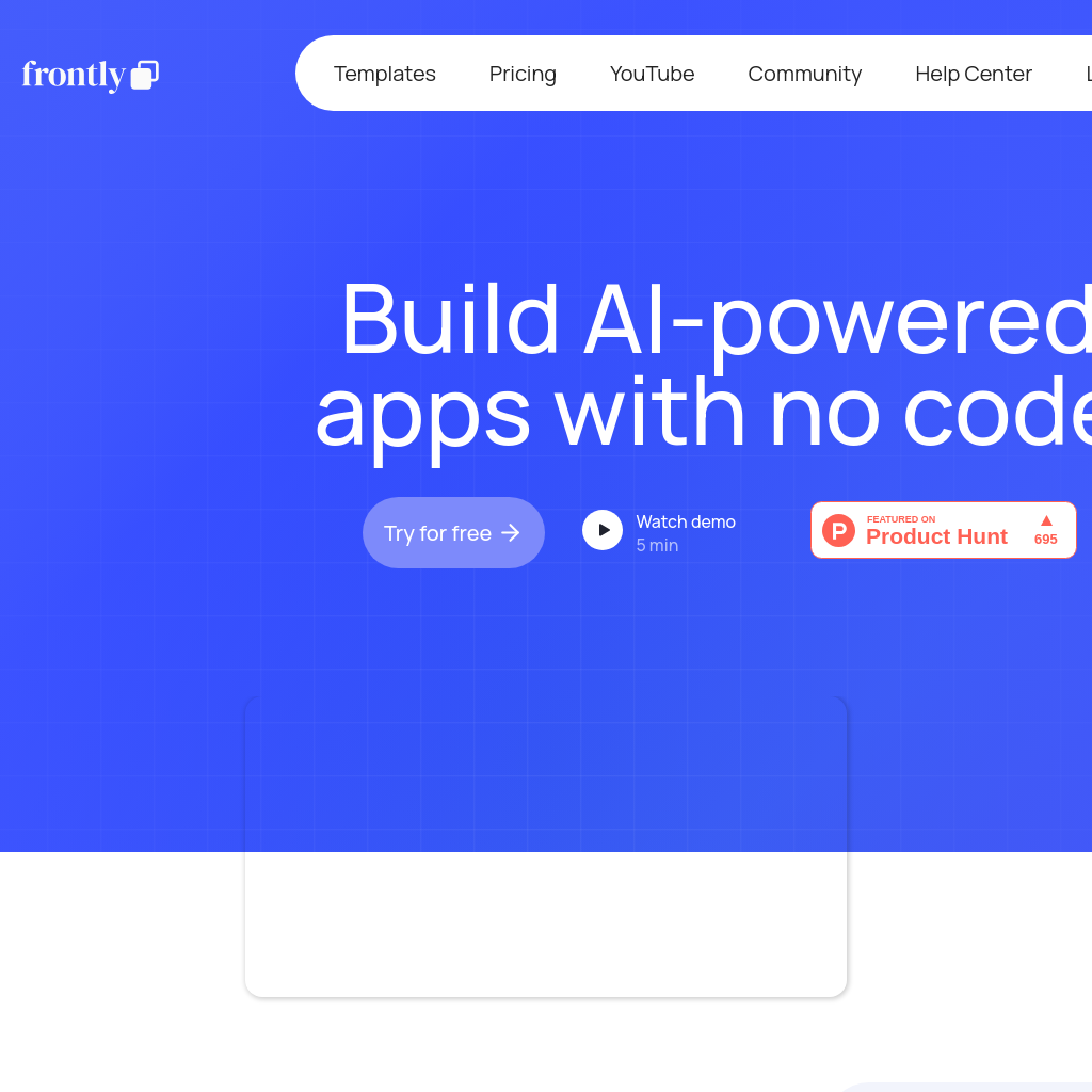 Frontly - Build AI-powered apps with no code