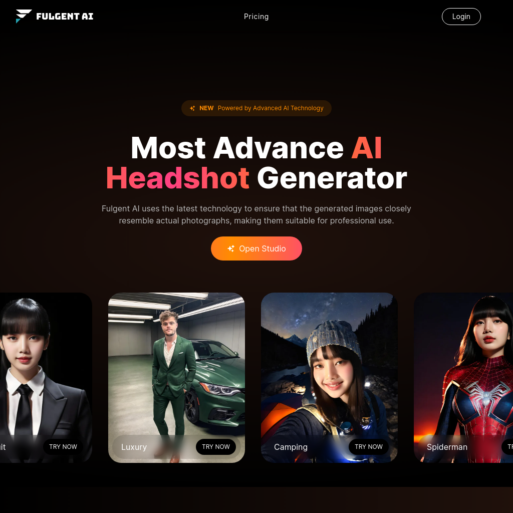 Fulgent AI - Most Advance AI Headshot Generator