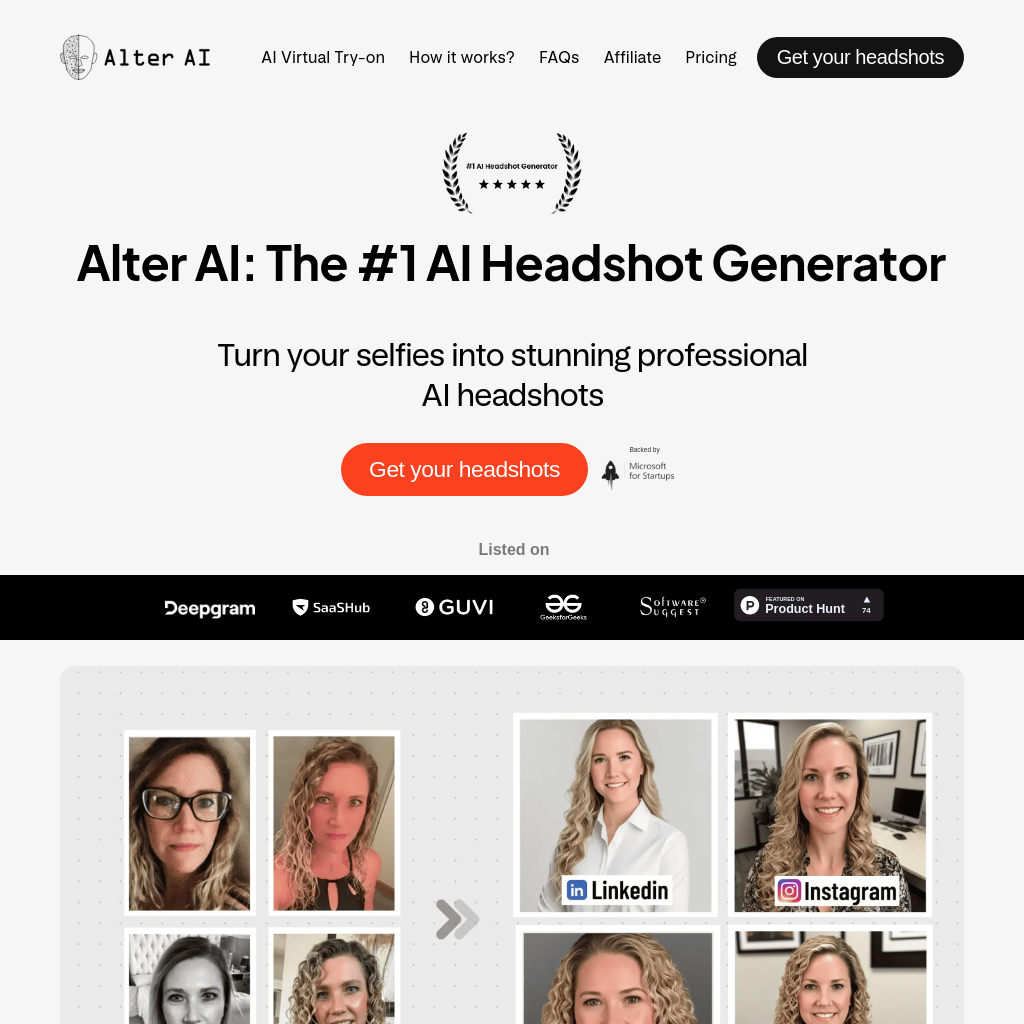 Best AI Headshot Generator for Exceptional User Experiences | Alter AI