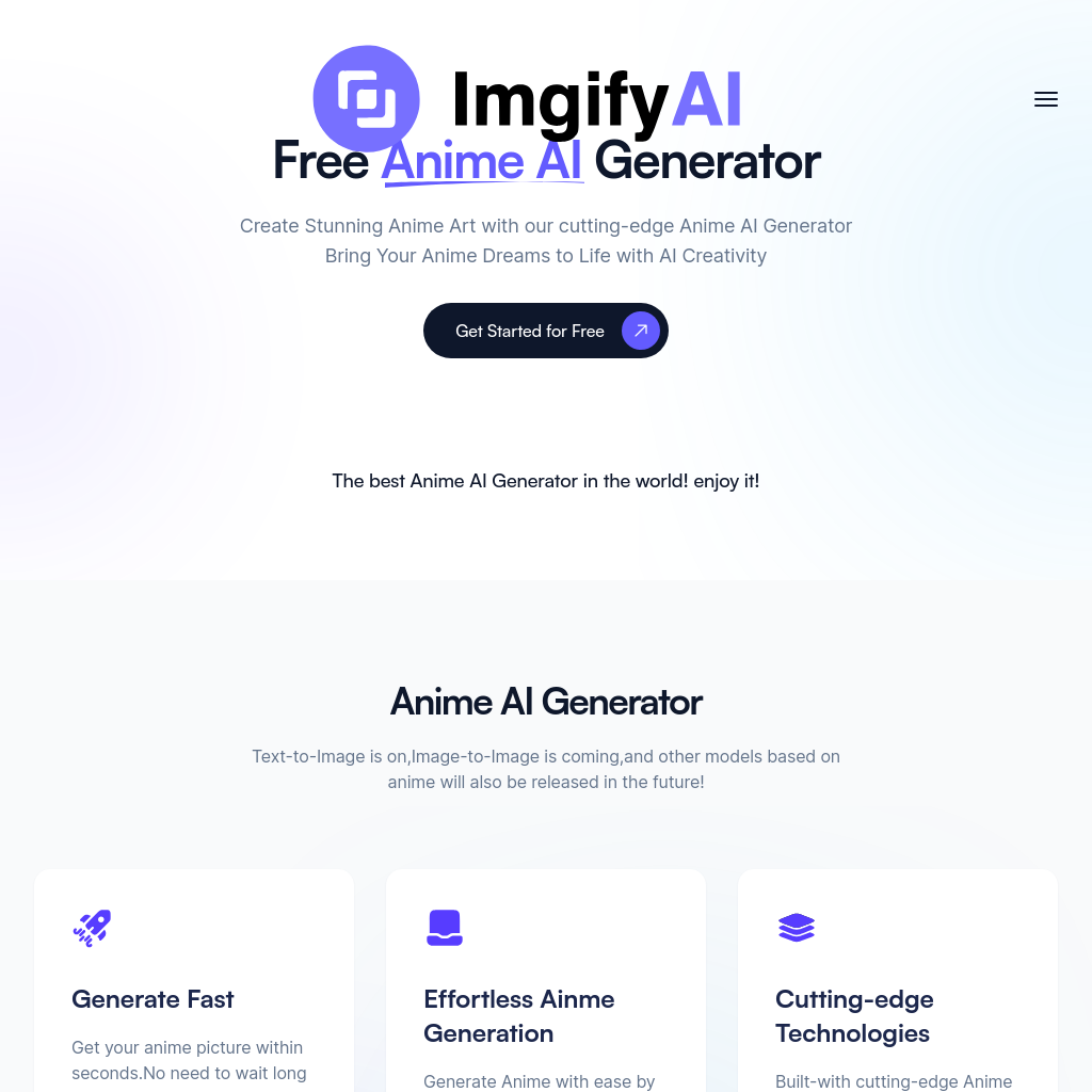 Free Anime AI Generator | imgifyai.com