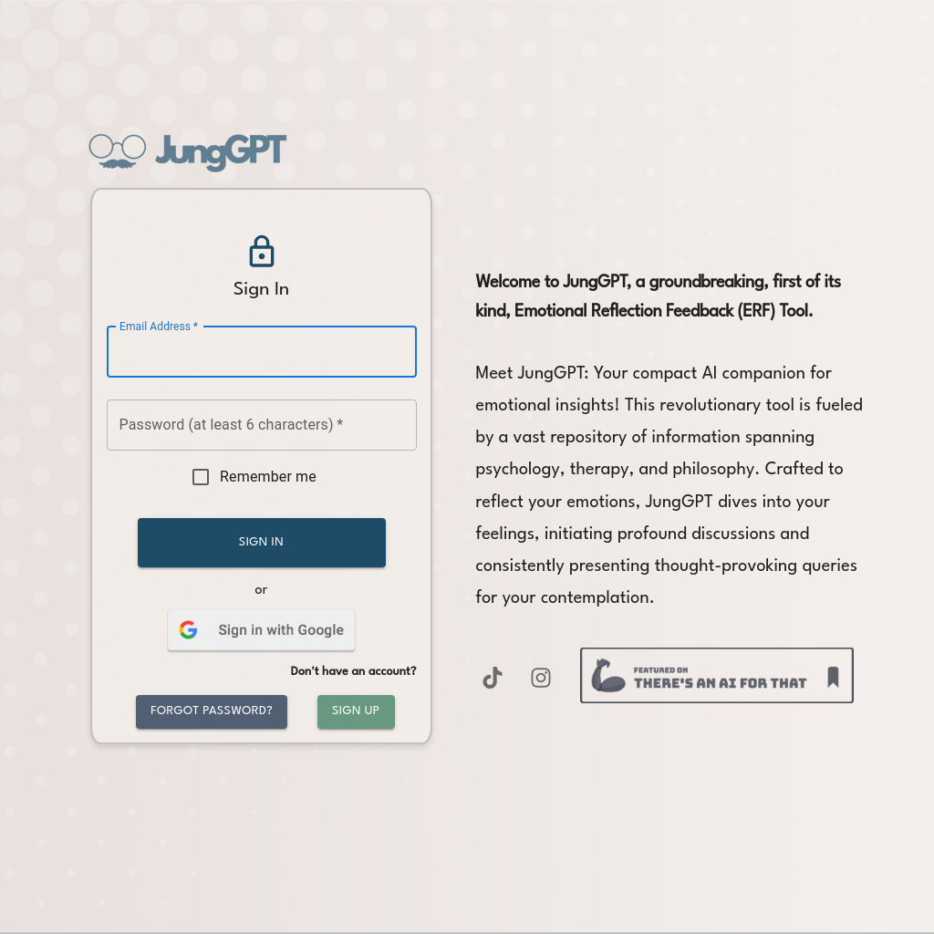 Jung GPT | Emotional Reflection Feedback Tool | AI Chat Support