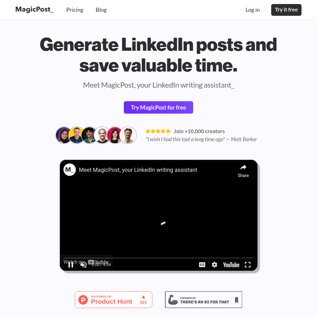 MagicPost | LinkedIn™ Post Generator with AI