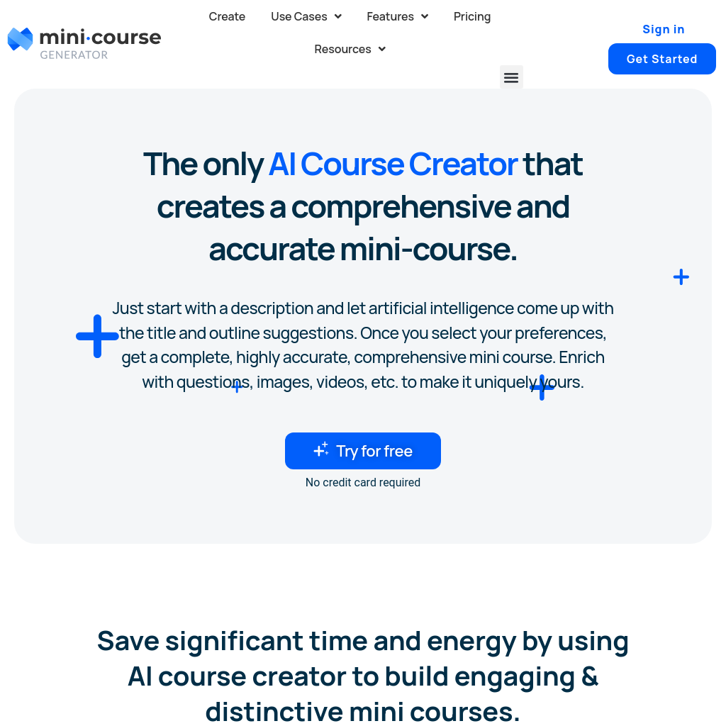 AI Course Creator | AI Assistant of Mini Course Generator