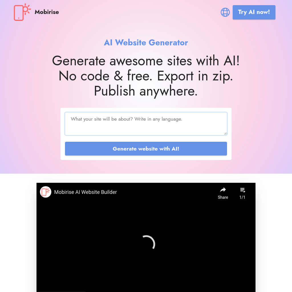 AI Website Generator - Free & Awesome