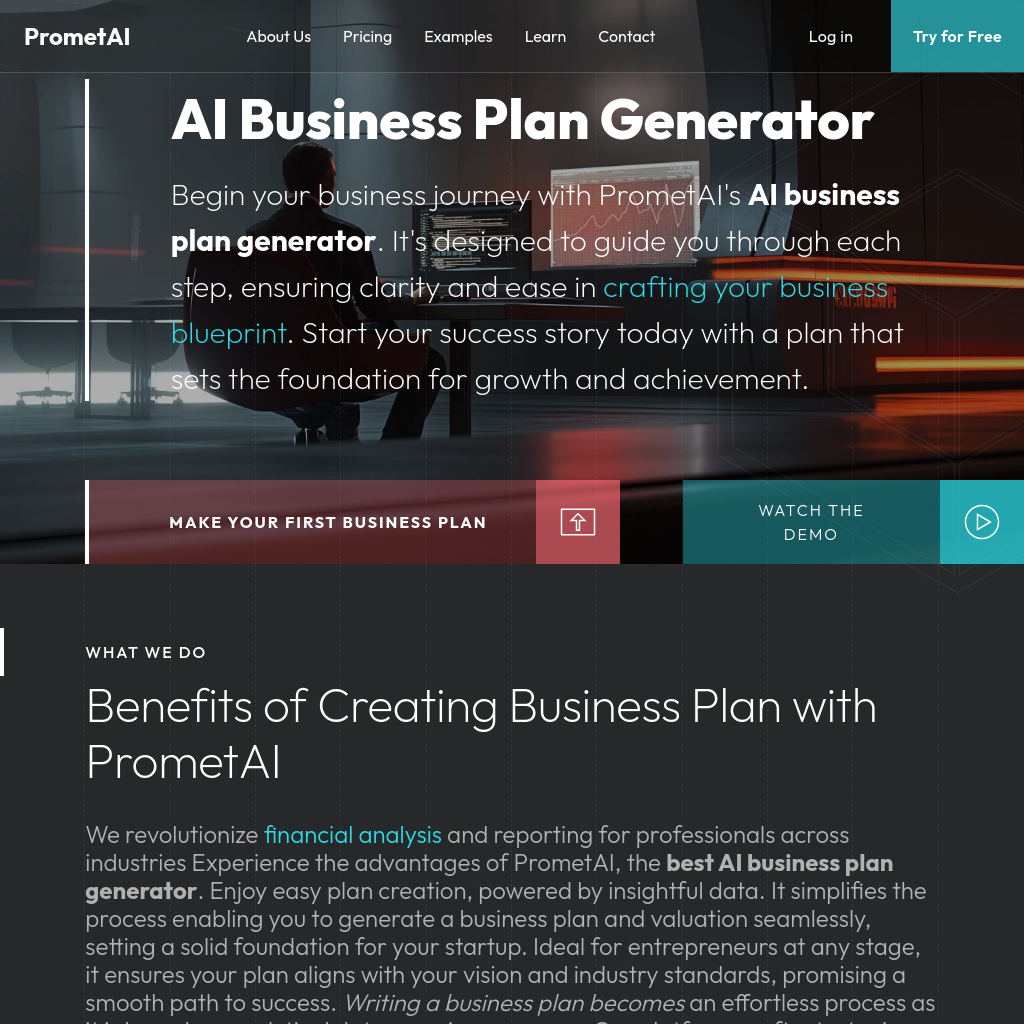 AI Business Plan Generator | Business Plan Maker | PrometAI