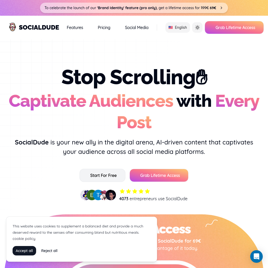 SocialDude.ai - Revolutionize Your Social Media Strategy | SocialDudeEnglishEnglish