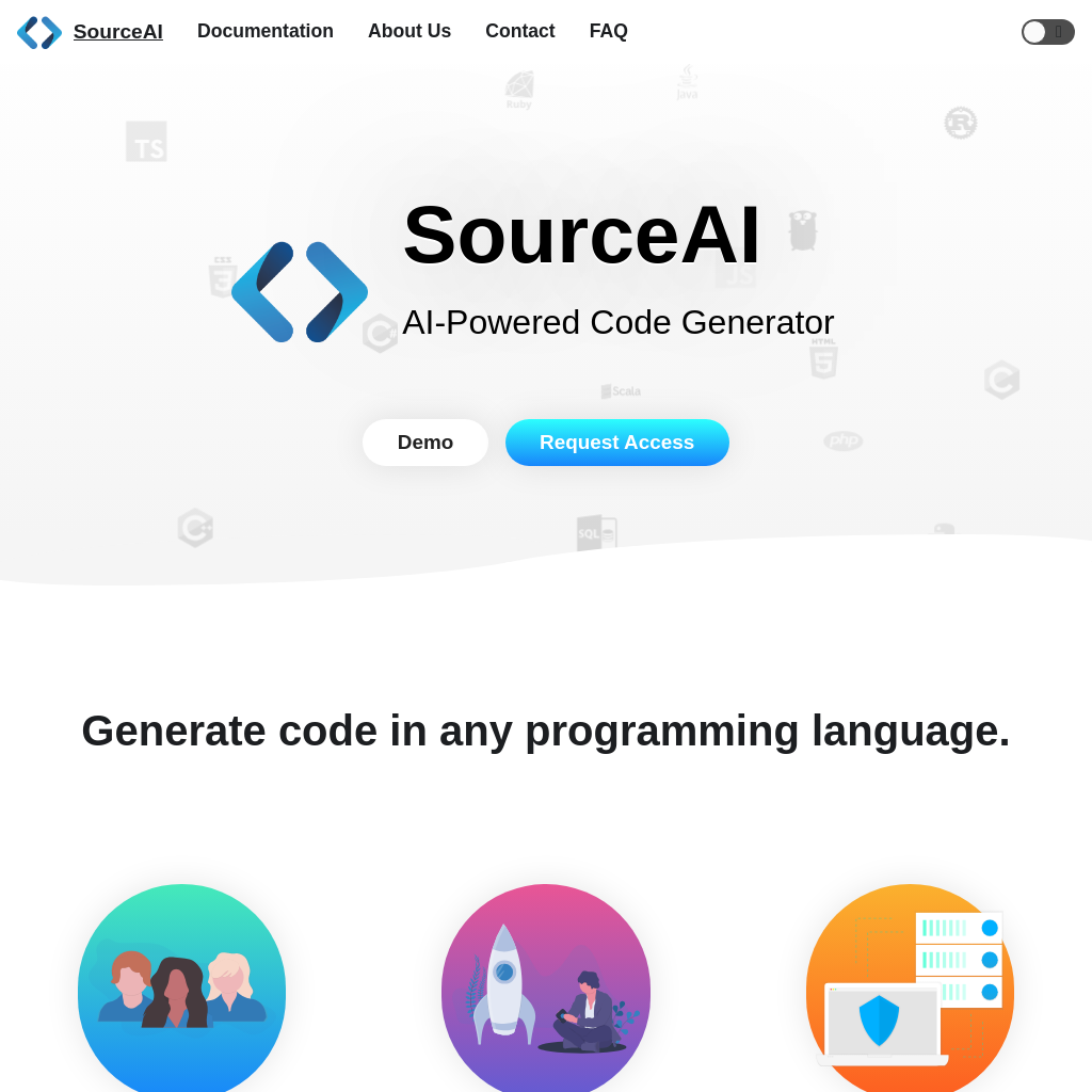 SourceAI | AI-Powered Code GeneratorMenu