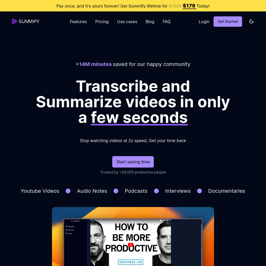 Summify - AI Video / Audio Transcriber & Summarizer 