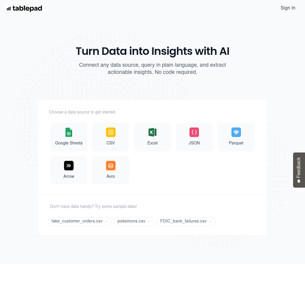 Tablepad - AI for Data AnalyticsSheets-icon