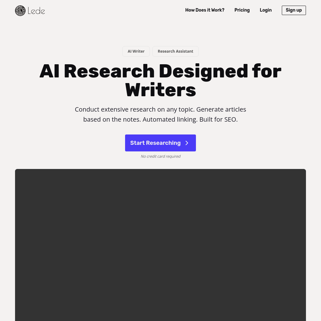 
    AI Research and Writing Tool • Lede
  