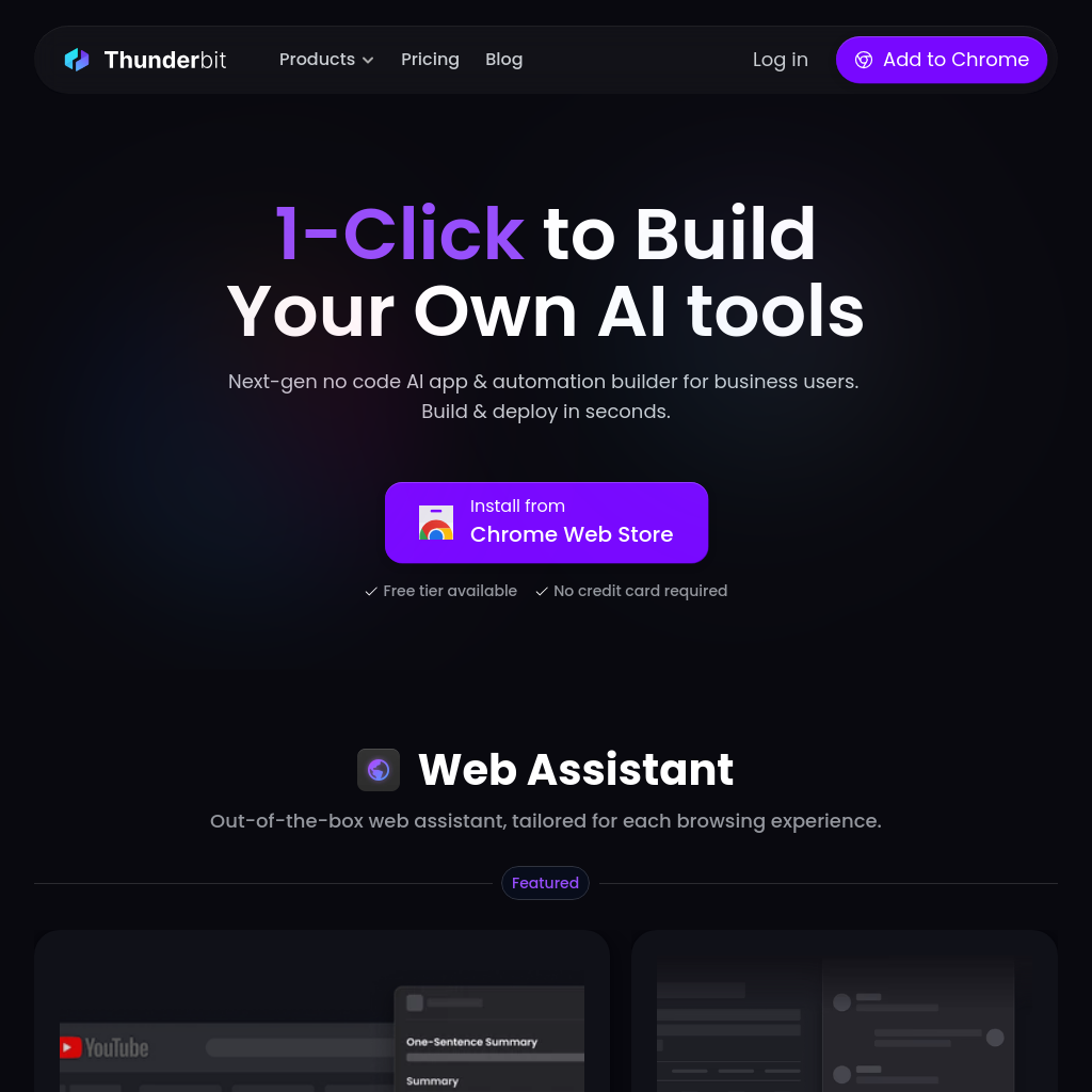 Thunderbit: All-in-one AI toolkit / No Code App & Automation