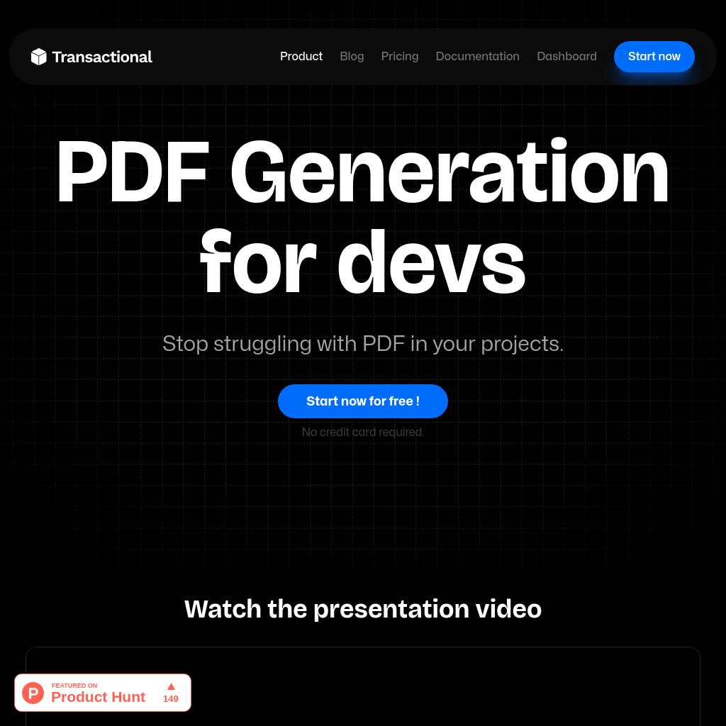 Transactional: Next-Level PDF Generation for Developers