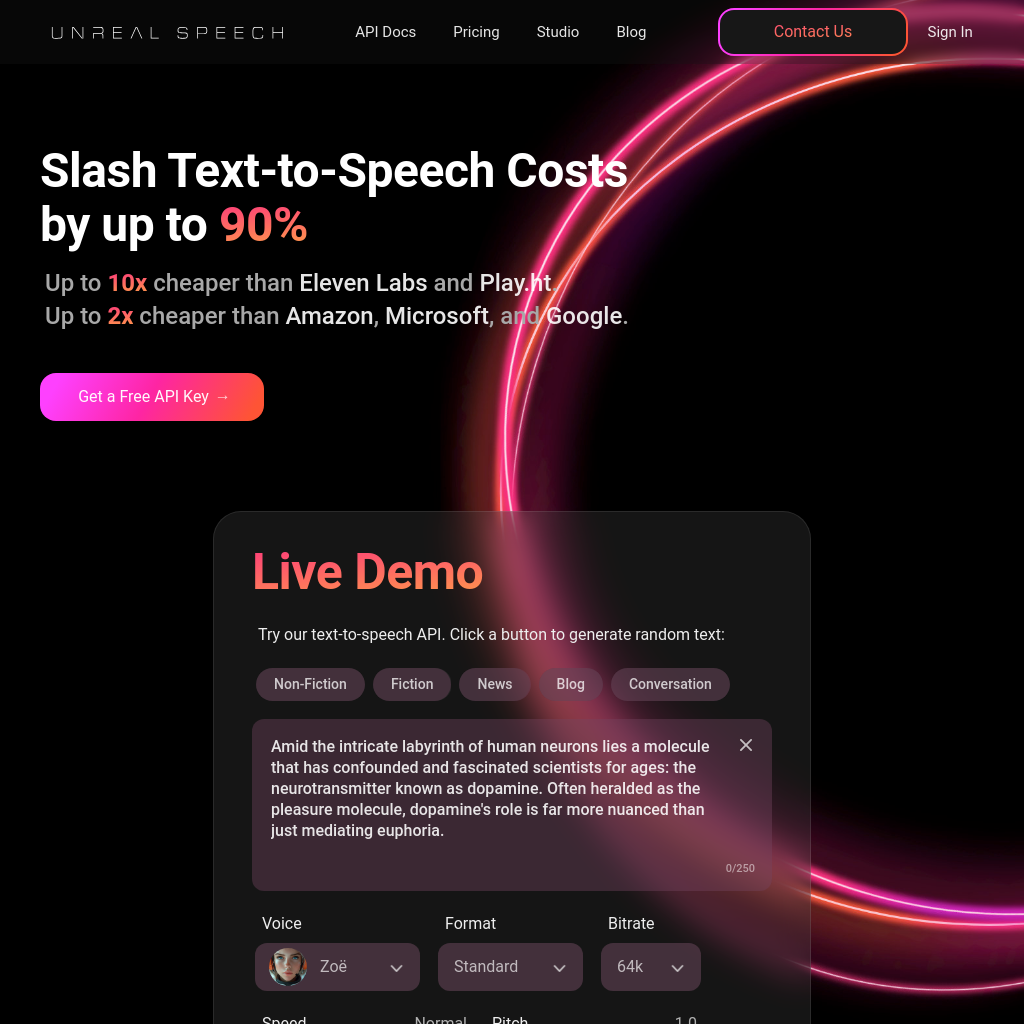 Text-to-Speech API - Unreal Speech