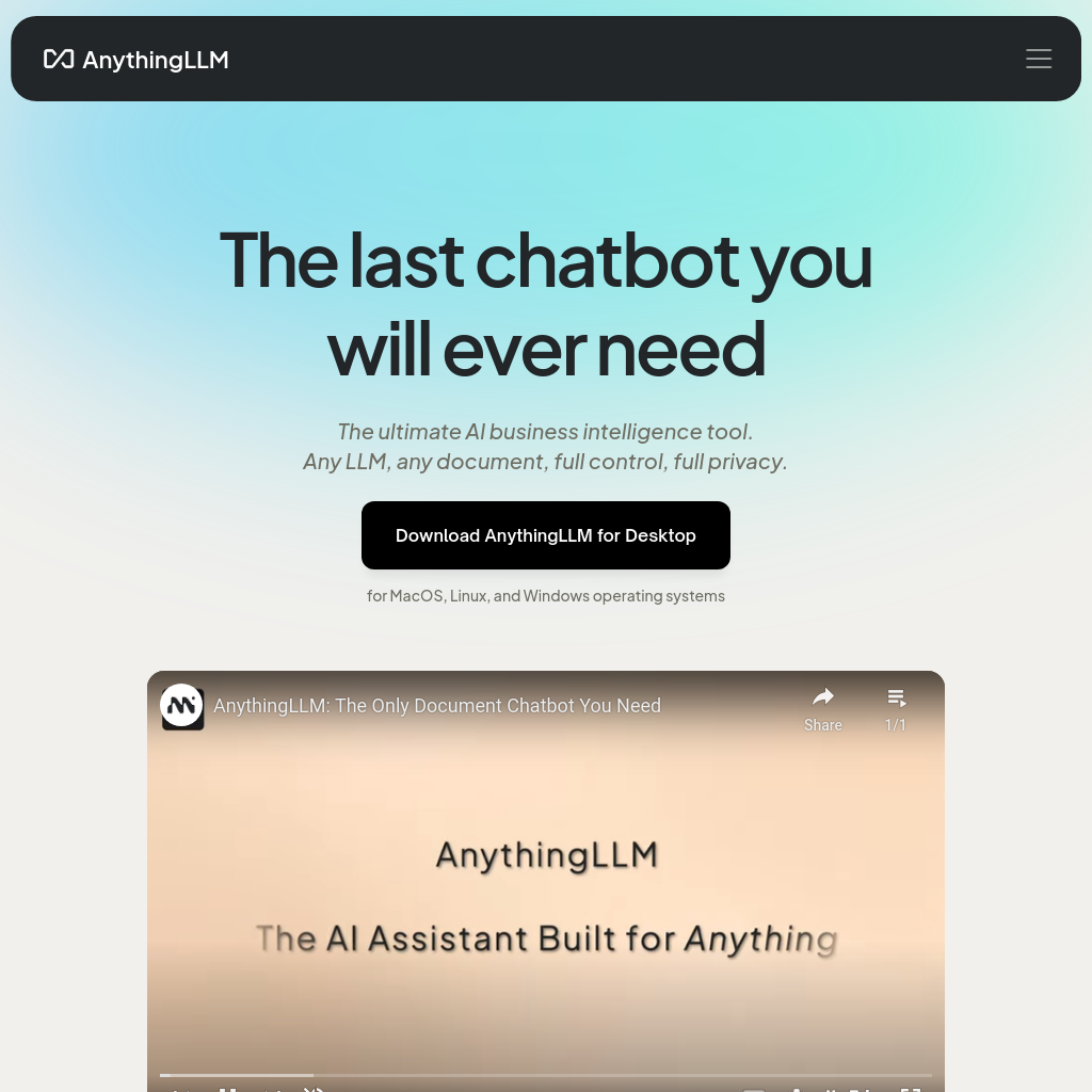 AnythingLLM | The ultimate AI business intelligence tool