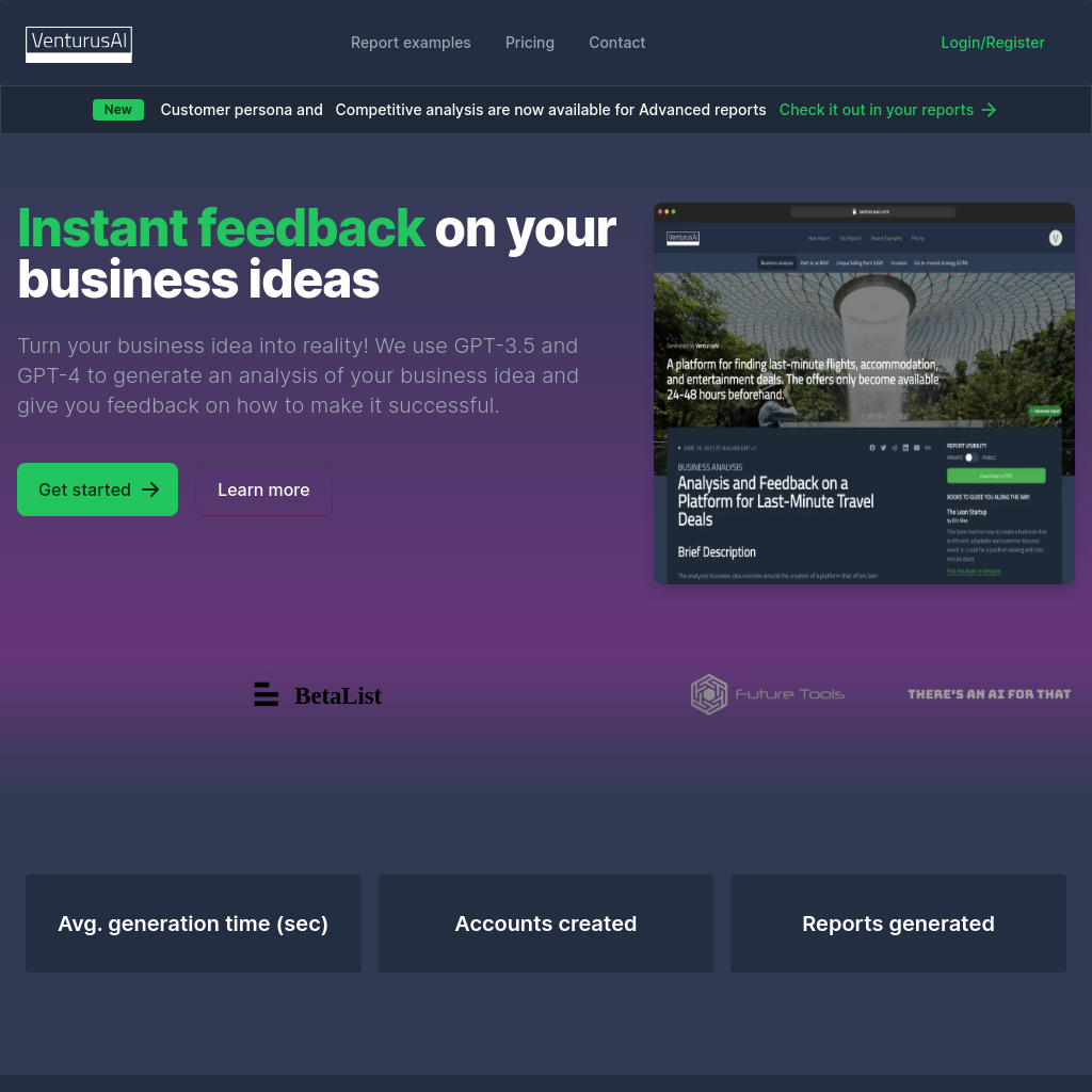 VenturusAI - Instant feedback on your business ideas