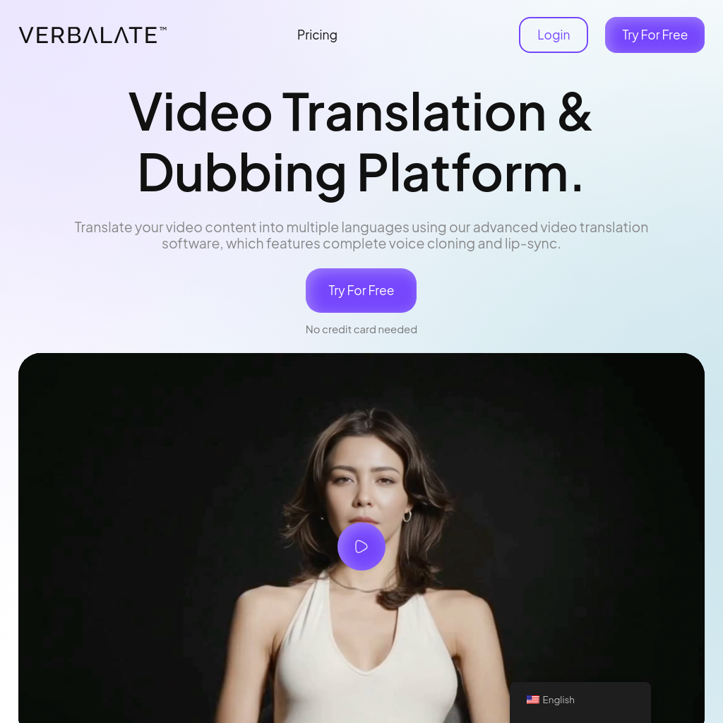 Verbalate™ Video & Audio Translation, Voice Clone & Lip Sync Software