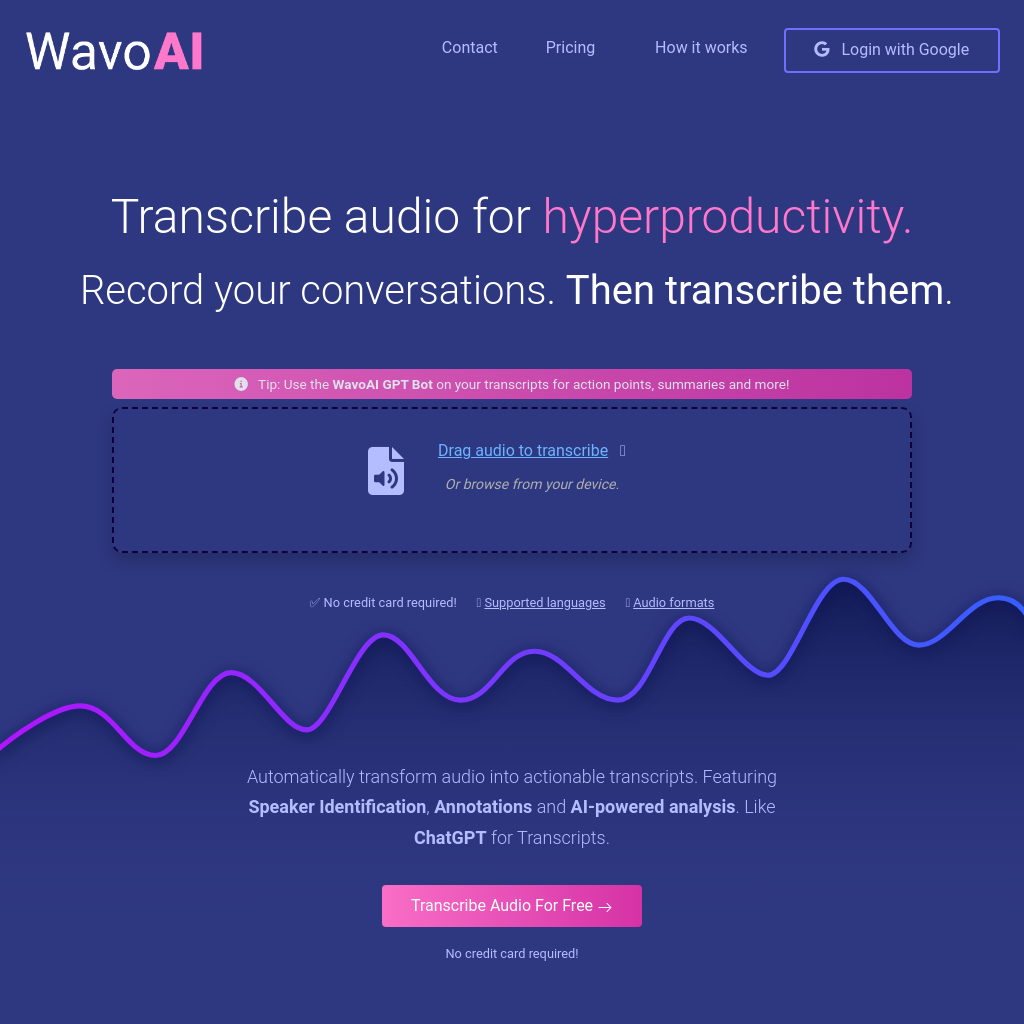 WavoAI - AI-Powered transcripts & Interactive Summarization