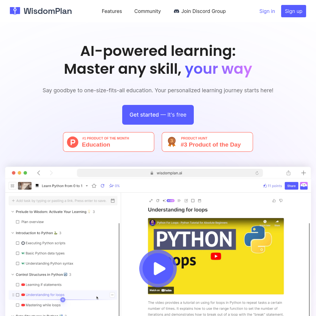 WisdomPlan: Your AI-Powered Learning Companion