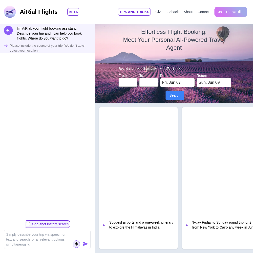 AiRial FlightsReact App