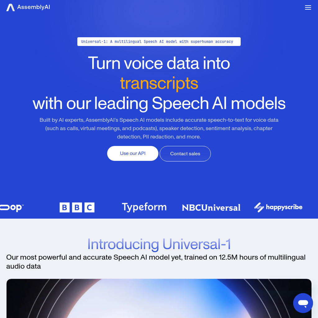 AssemblyAI | AI models to transcribe and understand speech