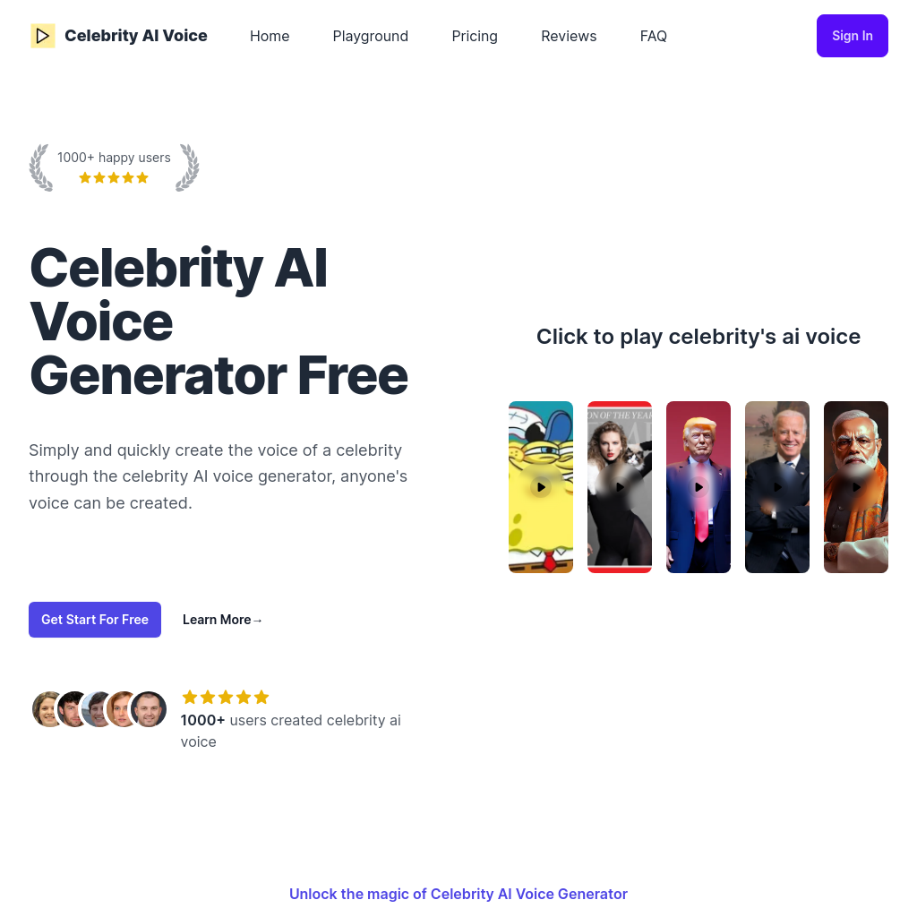 Celebrity AI Voice Generator Free | Generate anyone's ai voice