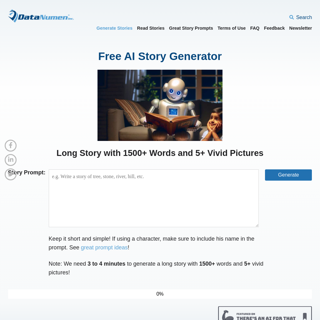 AI Story Generator (Free, No Signup & Unlimited)