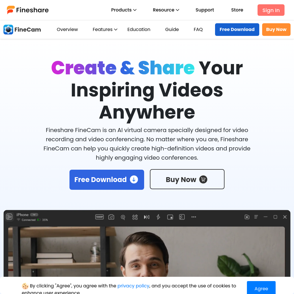 [Official] Fineshare FineCam | AI Virtual Camera Software for Windows & Mac